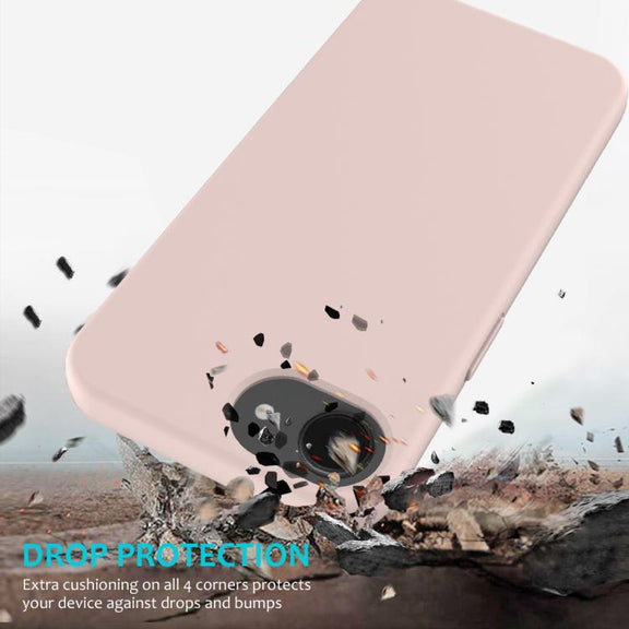 For iPhone 16e Solid Color Silicone Phone Case(Sand Pink)