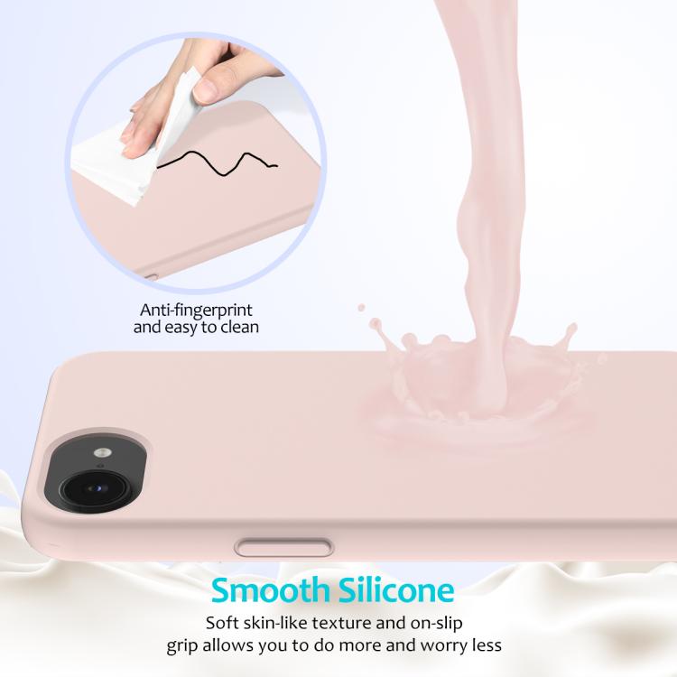 For iPhone 16e Solid Color Silicone Phone Case(Sand Pink)