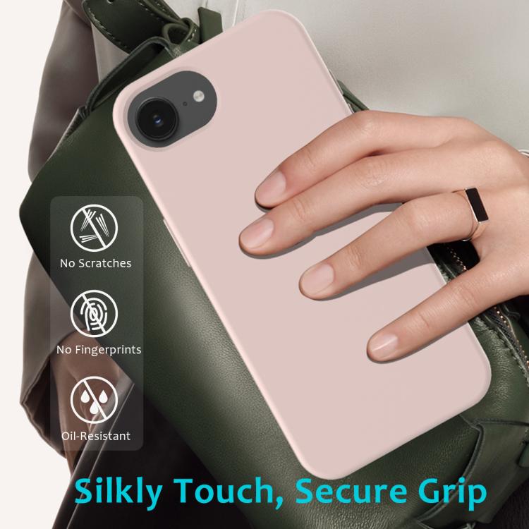 For iPhone 16e Solid Color Silicone Phone Case(Sand Pink)