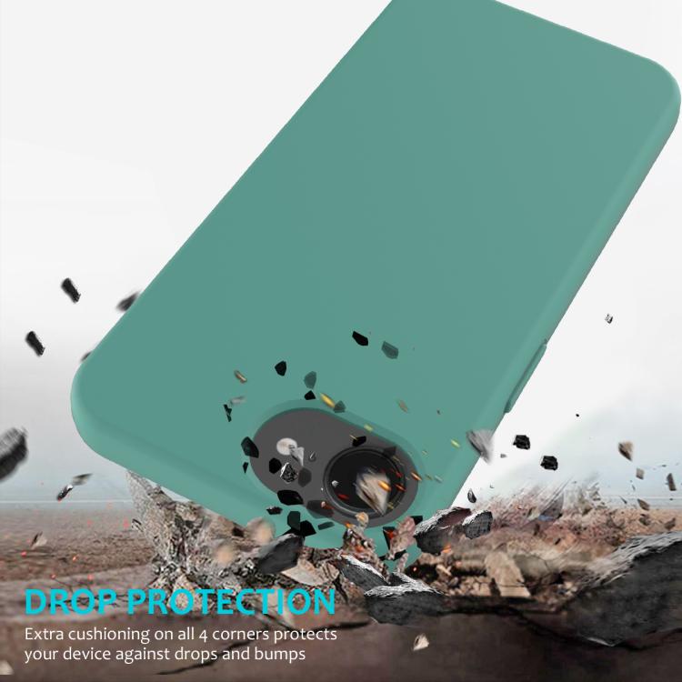 For iPhone 16e Solid Color Silicone Phone Case(Pine Needle Green)