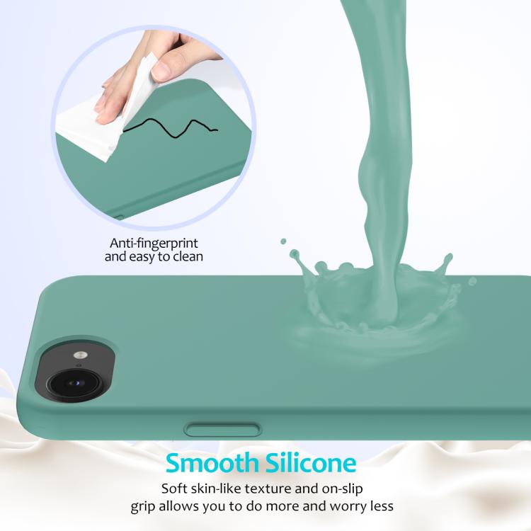 For iPhone 16e Solid Color Silicone Phone Case(Pine Needle Green)