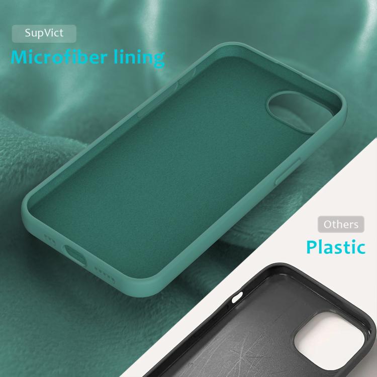 For iPhone 16e Solid Color Silicone Phone Case(Pine Needle Green)