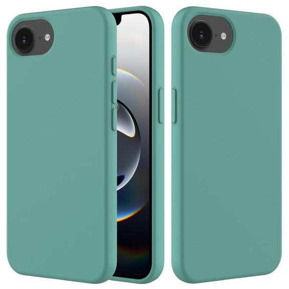 For iPhone 16e Solid Color Silicone Phone Case(Pine Needle Green)