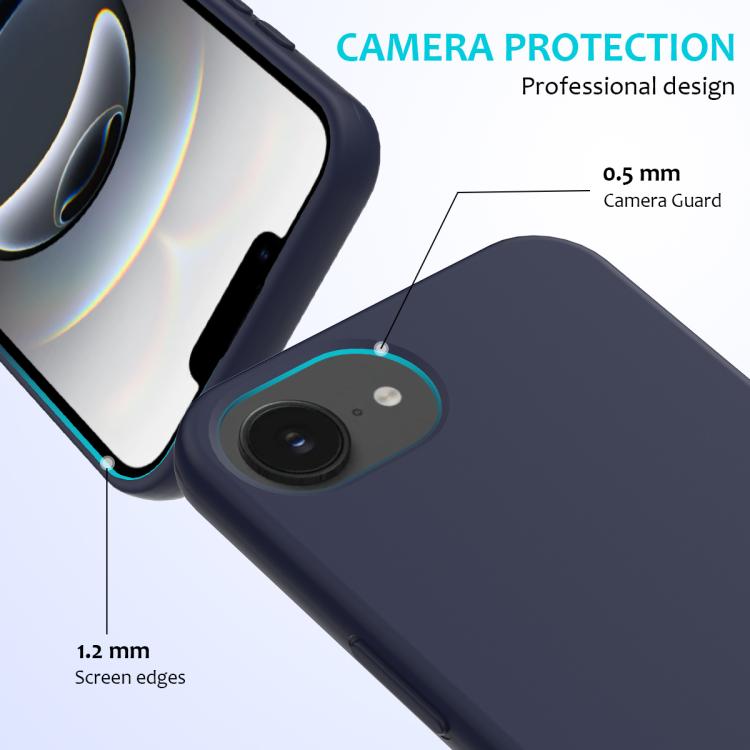 For iPhone 16e Solid Color Silicone Phone Case(Midnight Blue)
