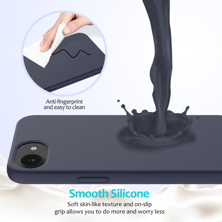 For iPhone 16e Solid Color Silicone Phone Case(Midnight Blue)