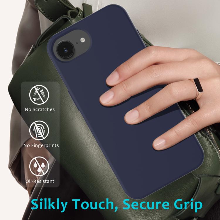 For iPhone 16e Solid Color Silicone Phone Case(Midnight Blue)