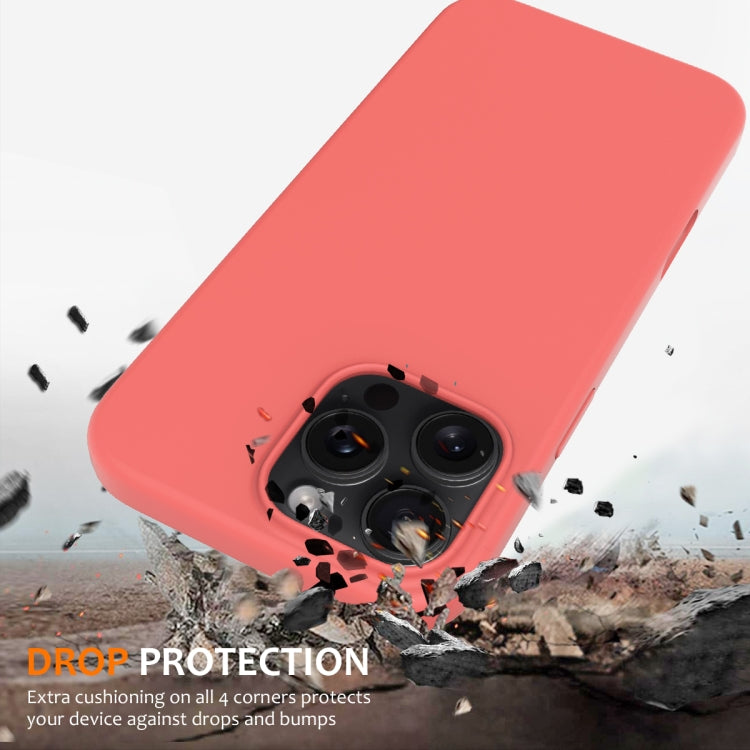 For iPhone 16 Pro Max Shockproof Silicone Magsafe Phone Case(Pink Orange)