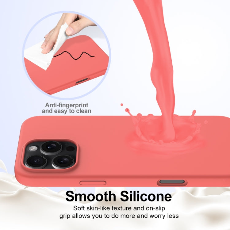 For iPhone 16 Pro Max Shockproof Silicone Magsafe Phone Case(Pink Orange)