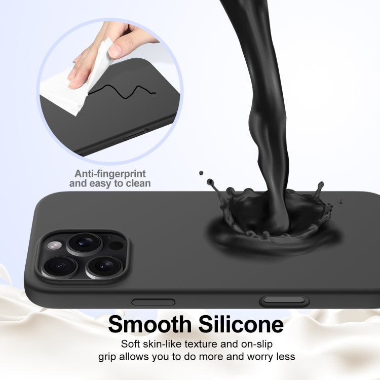 For iPhone 16 Pro Max Shockproof Silicone Magsafe Phone Case(Black)