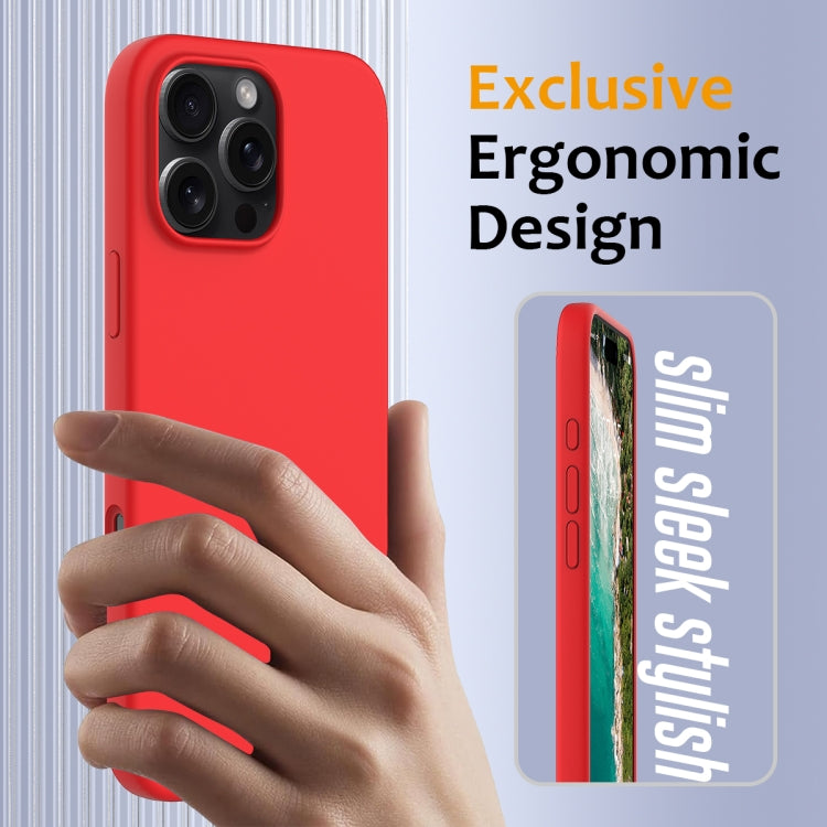 For iPhone 16 Pro Max Shockproof Silicone Magsafe Phone Case(Red)