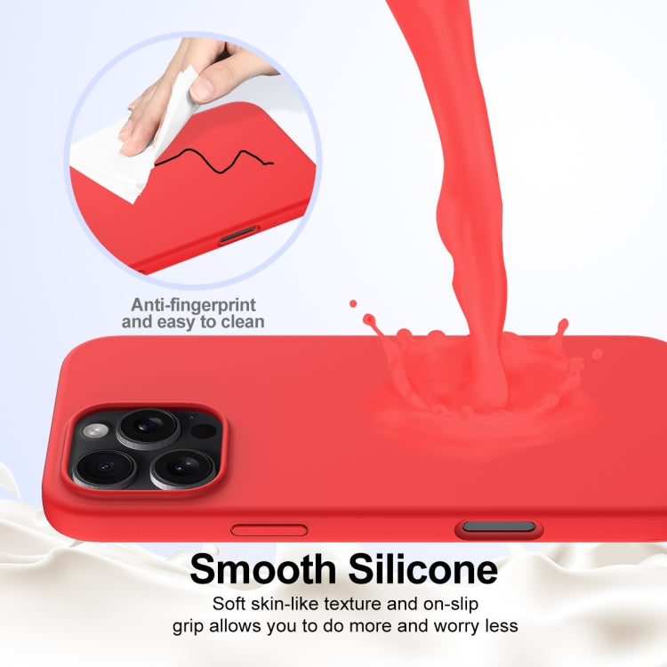 For iPhone 16 Pro Max Shockproof Silicone Magsafe Phone Case(Red)