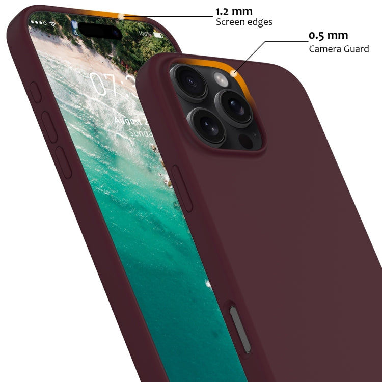 For iPhone 16 Pro Max Shockproof Silicone Magsafe Phone Case(Plum Color)