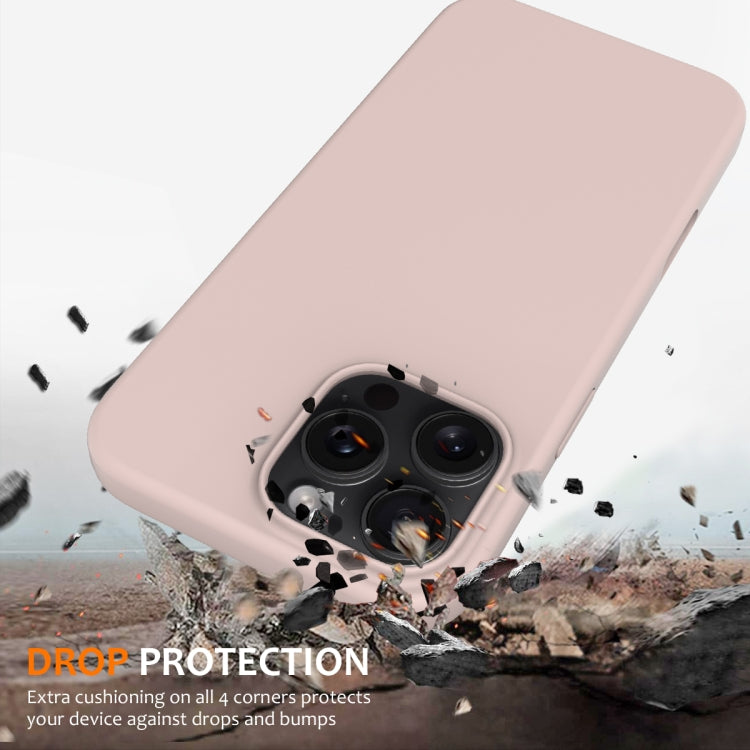 For iPhone 16 Pro Max Shockproof Silicone Magsafe Phone Case(Sand Pink)