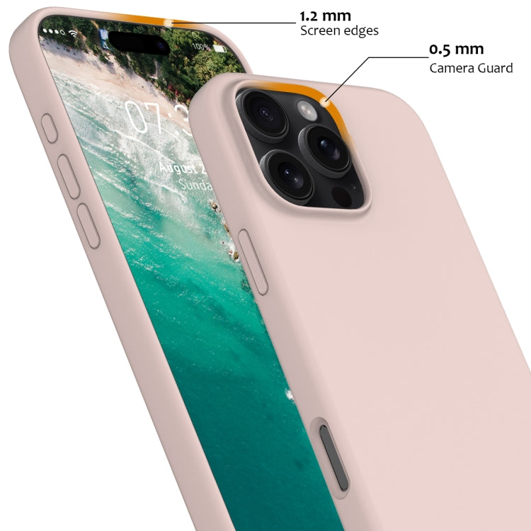 For iPhone 16 Pro Max Shockproof Silicone Magsafe Phone Case(Sand Pink)