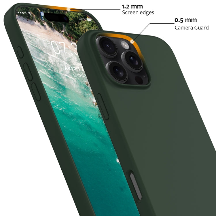 For iPhone 16 Pro Max Shockproof Silicone Magsafe Phone Case(Dark Green)