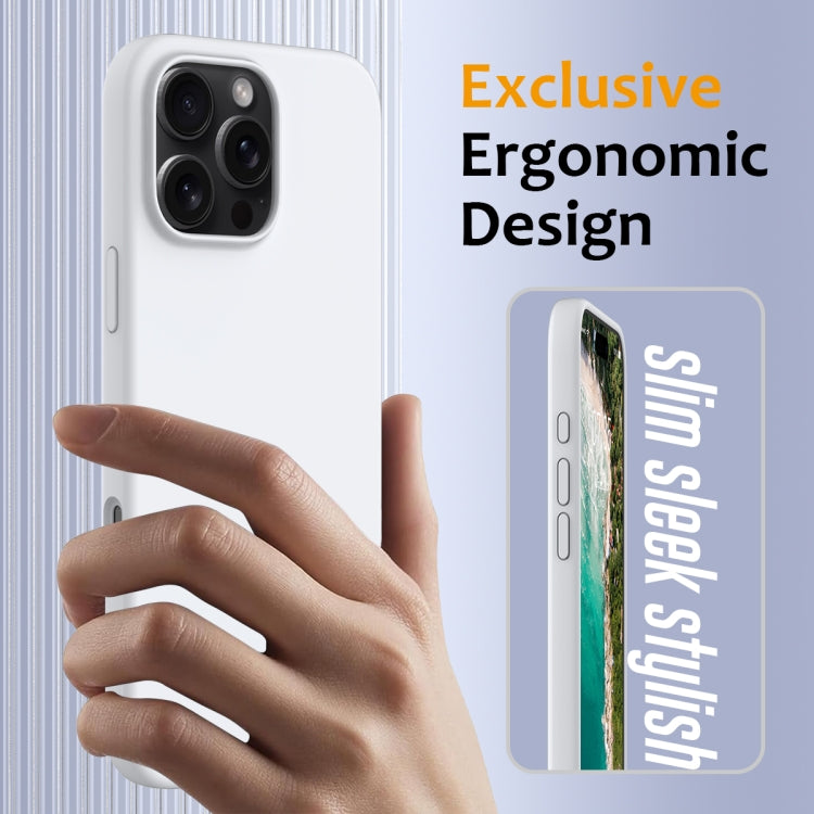 For iPhone 16 Pro Shockproof Silicone Magsafe Phone Case(White)
