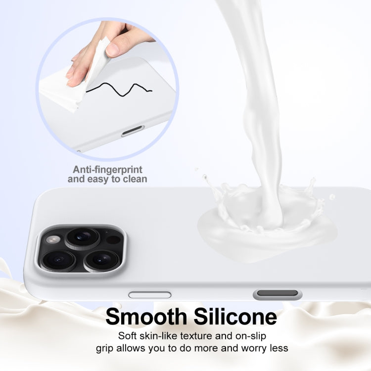 For iPhone 16 Pro Shockproof Silicone Magsafe Phone Case(White)