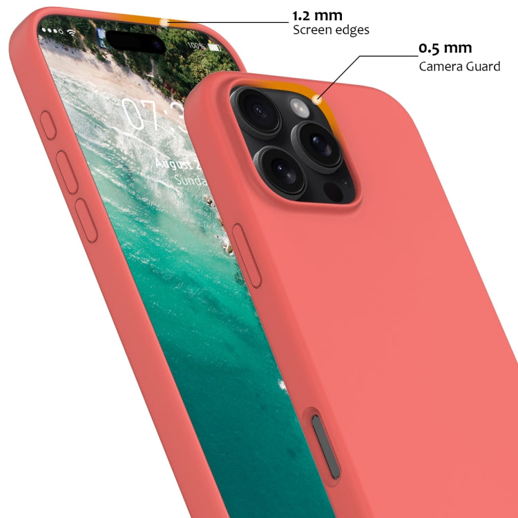 For iPhone 16 Pro Shockproof Silicone Magsafe Phone Case(Pink Orange)