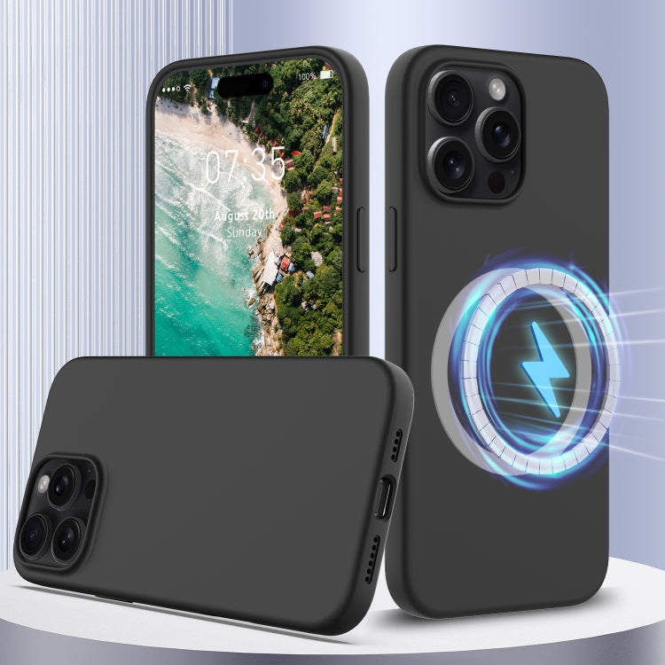 For iPhone 16 Pro Shockproof Silicone Magsafe Phone Case(Black)