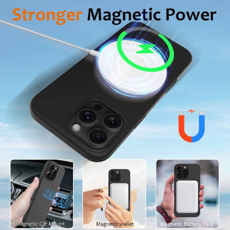 For iPhone 16 Pro Shockproof Silicone Magsafe Phone Case(Black)
