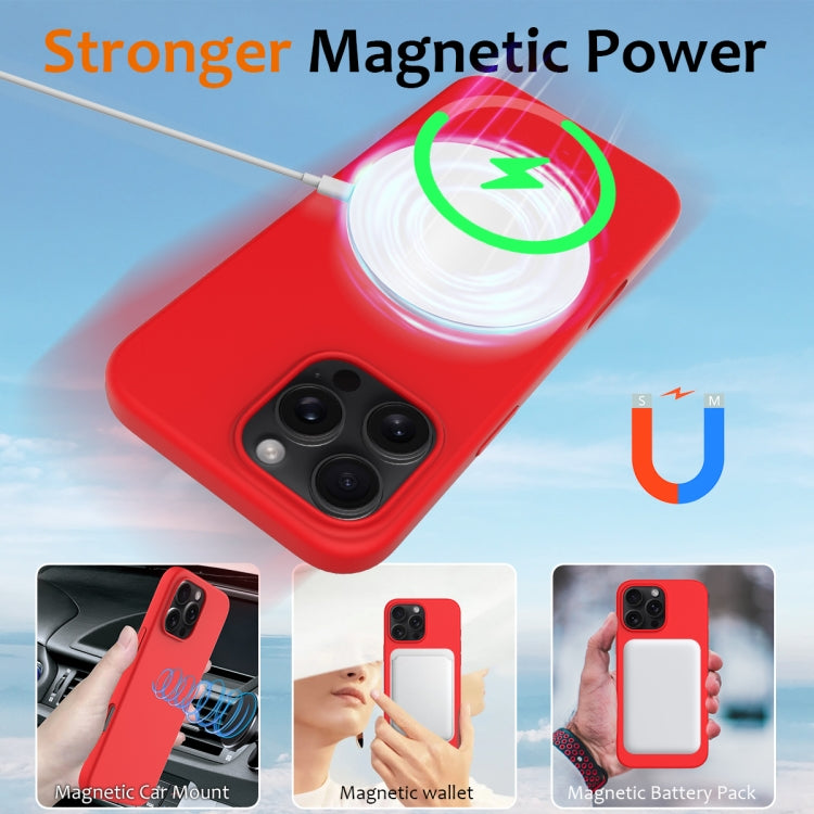 For iPhone 16 Pro Shockproof Silicone Magsafe Phone Case(Red)