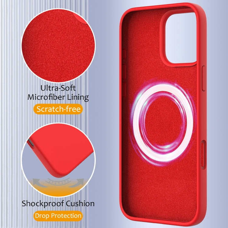 For iPhone 16 Pro Shockproof Silicone Magsafe Phone Case(Red)