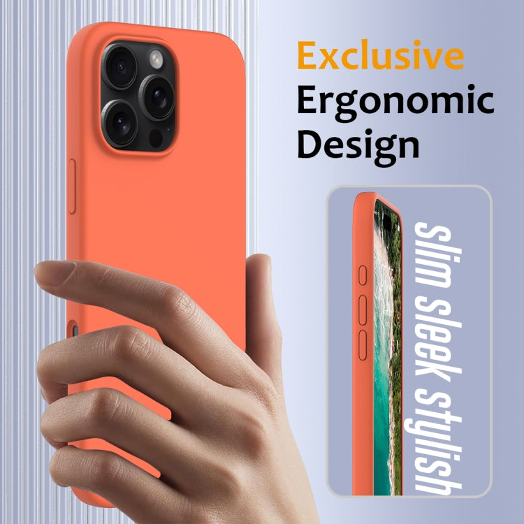 For iPhone 16 Pro Shockproof Silicone Magsafe Phone Case(Gold Orange)