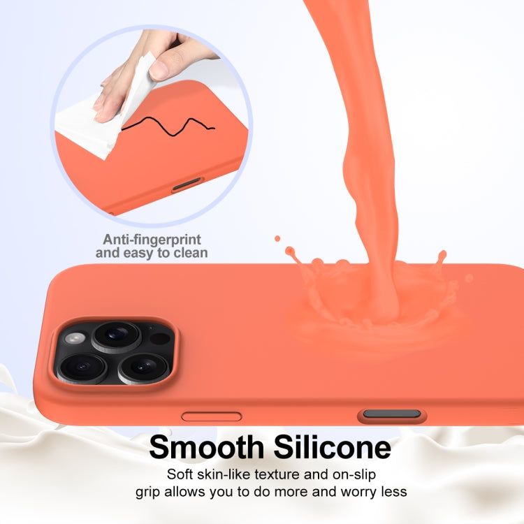 For iPhone 16 Pro Shockproof Silicone Magsafe Phone Case(Gold Orange)