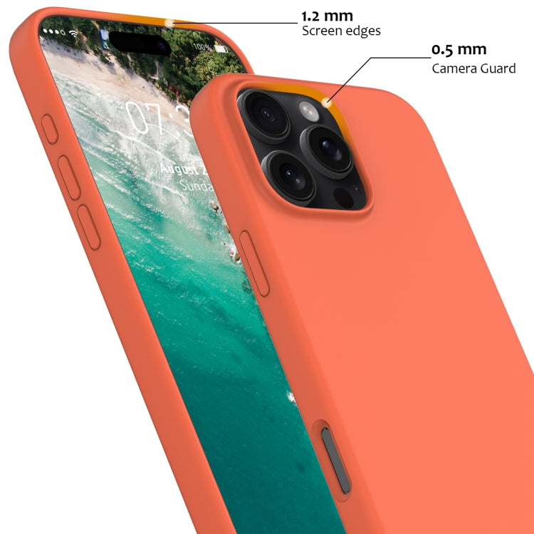 For iPhone 16 Pro Shockproof Silicone Magsafe Phone Case(Gold Orange)