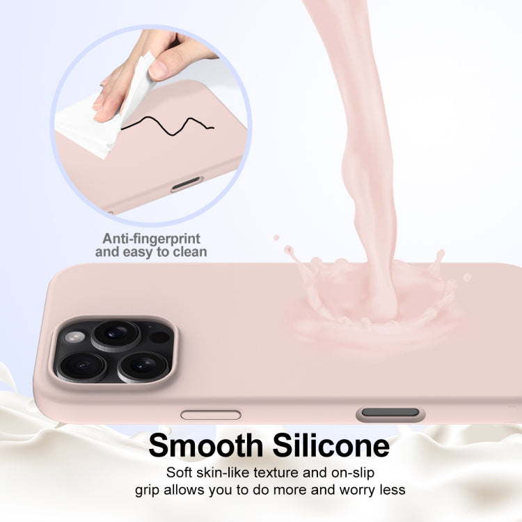 For iPhone 16 Pro Shockproof Silicone Magsafe Phone Case(Sand Pink)
