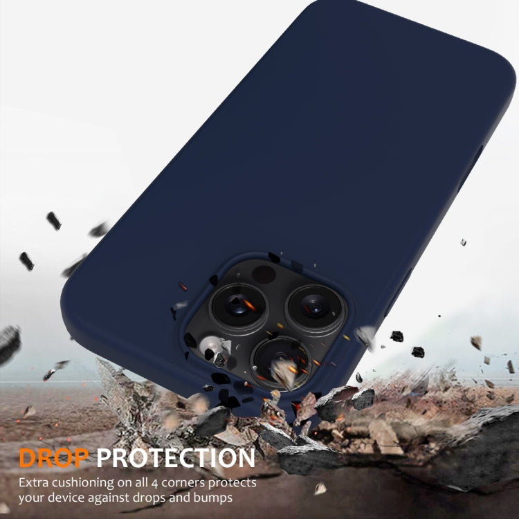 For iPhone 16 Pro Shockproof Silicone Magsafe Phone Case(Navy Blue)