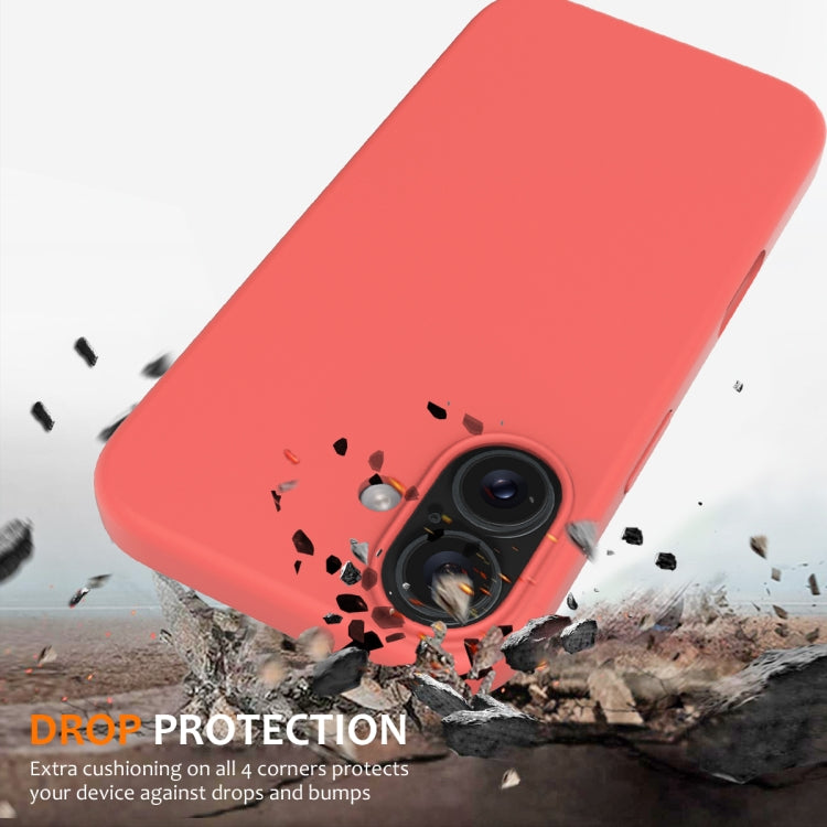 For iPhone 16 Plus Shockproof Silicone Magsafe Phone Case(Pink Orange)