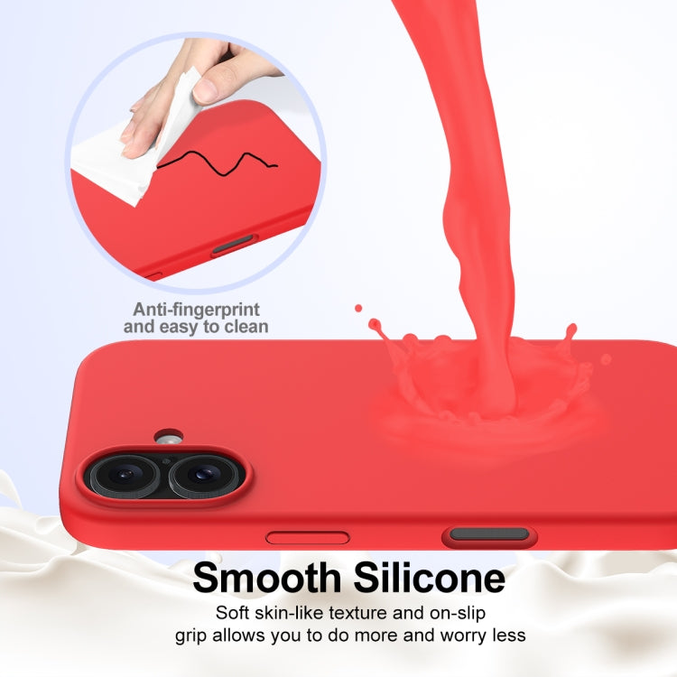 For iPhone 16 Plus Shockproof Silicone Magsafe Phone Case(Red)