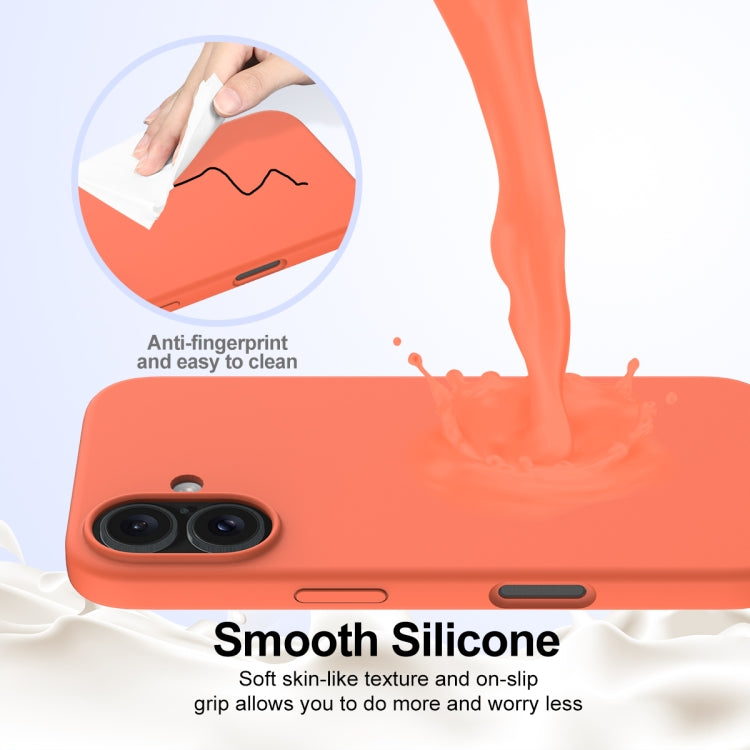 For iPhone 16 Plus Shockproof Silicone Magsafe Phone Case(Gold Orange)