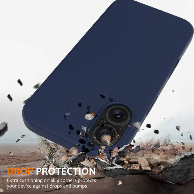 For iPhone 16 Plus Shockproof Silicone Magsafe Phone Case(Navy Blue)