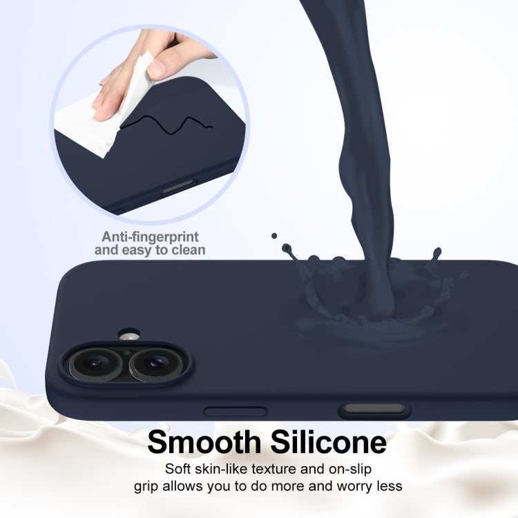 For iPhone 16 Plus Shockproof Silicone Magsafe Phone Case(Navy Blue)