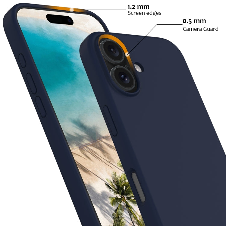 For iPhone 16 Plus Shockproof Silicone Magsafe Phone Case(Navy Blue)