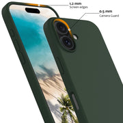 For iPhone 16 Plus Shockproof Silicone Magsafe Phone Case(Dark Green)