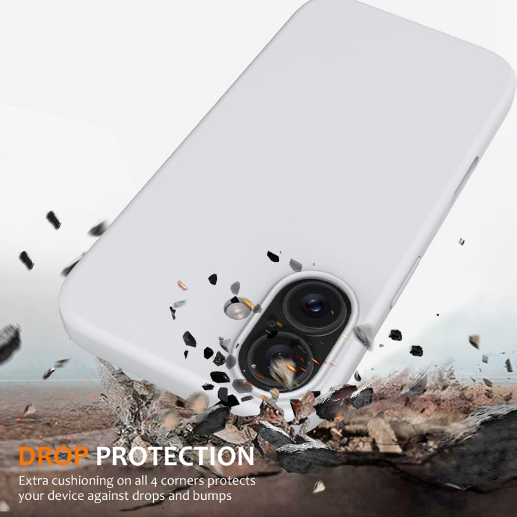 For iPhone 16 Shockproof Silicone Magsafe Phone Case(White)