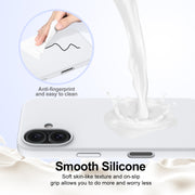 For iPhone 16 Shockproof Silicone Magsafe Phone Case(White)