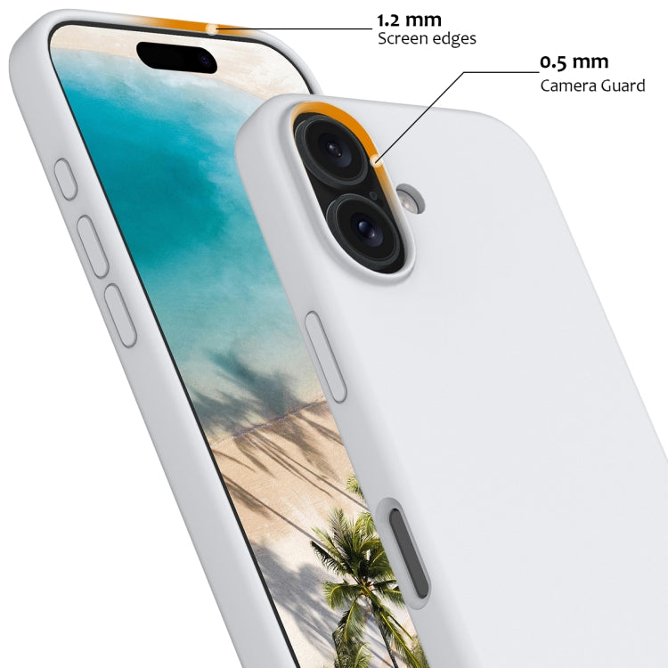For iPhone 16 Shockproof Silicone Magsafe Phone Case(White)