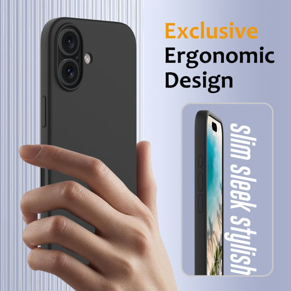 For iPhone 16 Shockproof Silicone Magsafe Phone Case(Black)