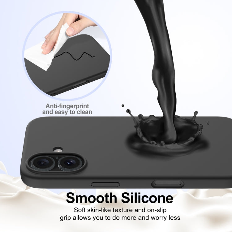 For iPhone 16 Shockproof Silicone Magsafe Phone Case(Black)
