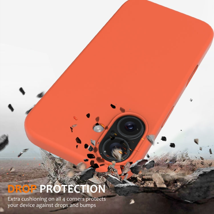 For iPhone 16 Shockproof Silicone Magsafe Phone Case(Gold Orange)