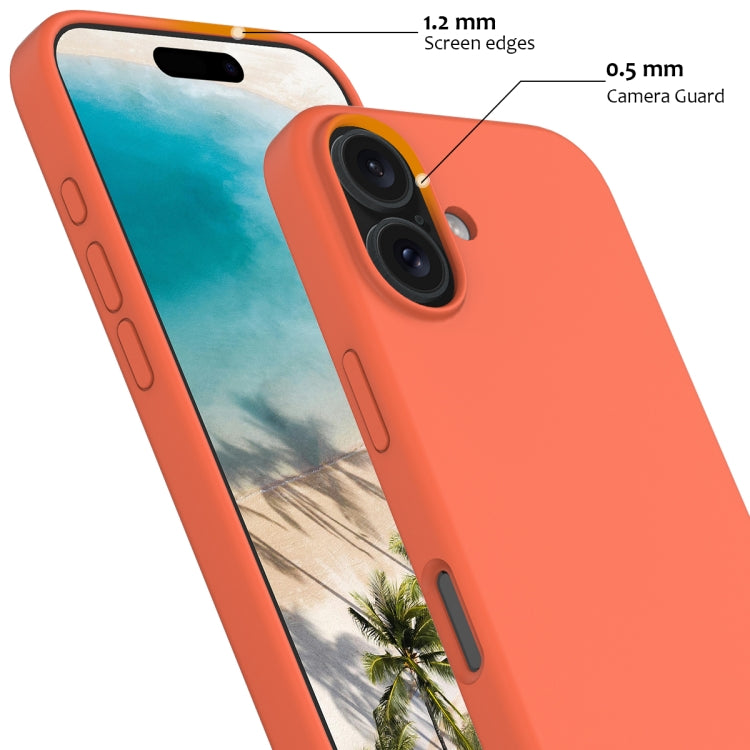 For iPhone 16 Shockproof Silicone Magsafe Phone Case(Gold Orange)