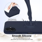 For iPhone 16 Shockproof Silicone Magsafe Phone Case(Navy Blue)