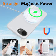 For iPhone 16e Shockproof Silicone Magsafe Phone Case(White)