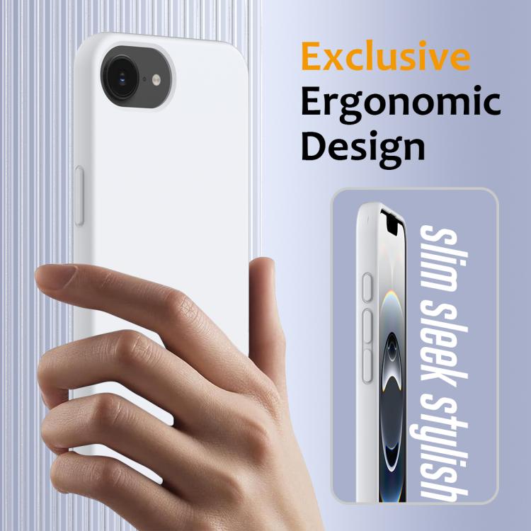 For iPhone 16e Shockproof Silicone Magsafe Phone Case(White)