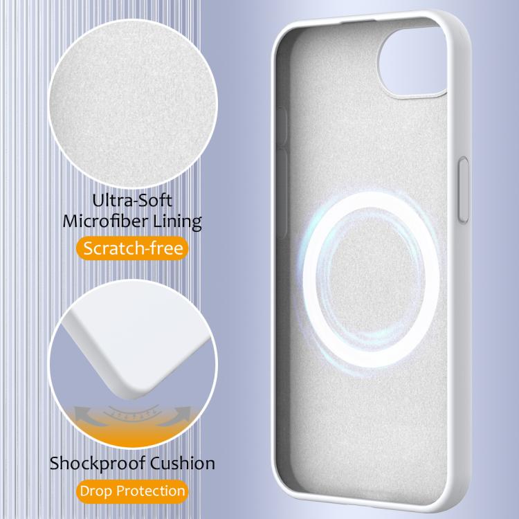 For iPhone 16e Shockproof Silicone Magsafe Phone Case(White)
