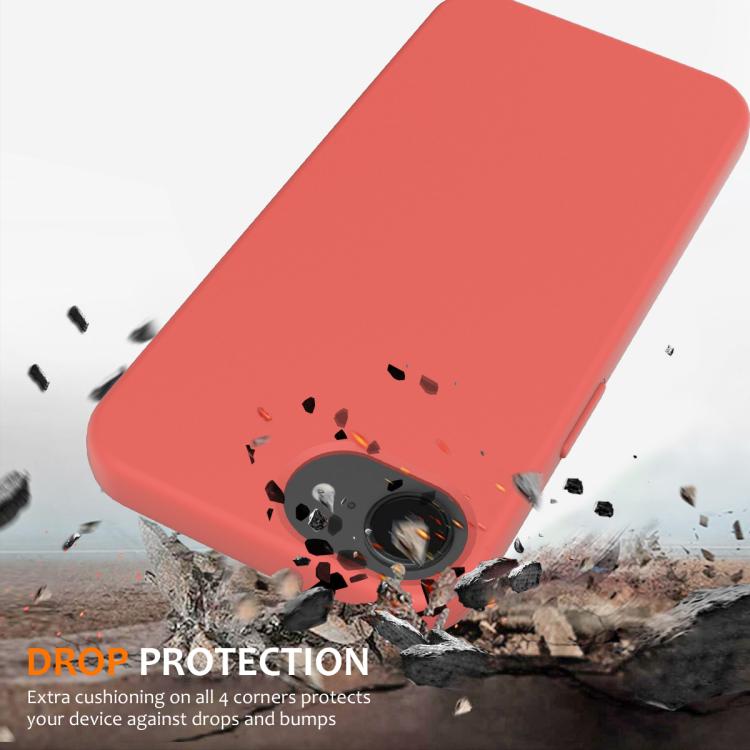 For iPhone 16e Shockproof Silicone Magsafe Phone Case(Pink Orange)